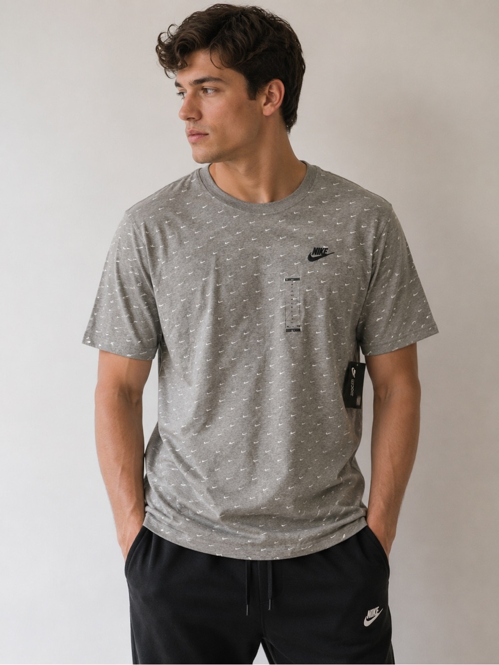 Nike Logo Heather Gray Men's Tee size L